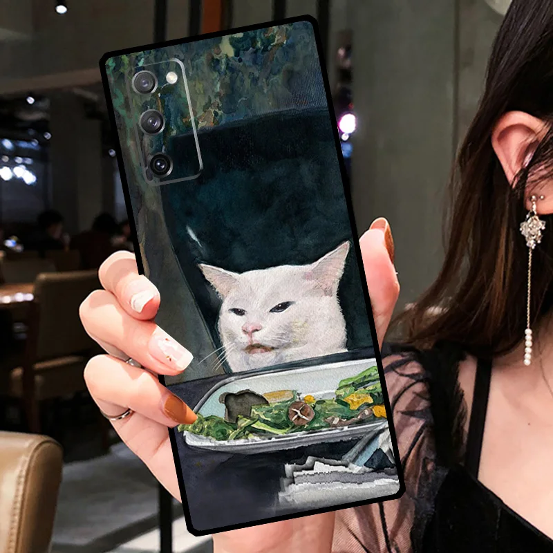 Фото Чехол Crying Cat Memes для Samsung Galaxy S21 S22 S23 Ultra S20 FE Note 20 Ultra S8 S9 S10 Note 10 Plus Cover №2