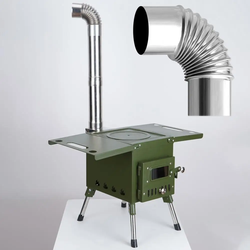 

Useful Camping Parts Rust-proof Tent Wood Burning Stove Chimney Pipe for Backpacking Chimney Flue Stove Elbow Pipes