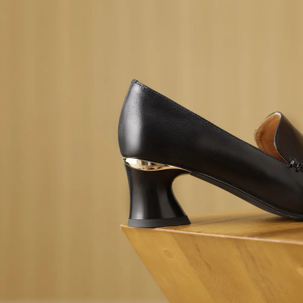 [EUNICE yun】новые весенние/осенние женские лоферы с острым носком туфли на массивном