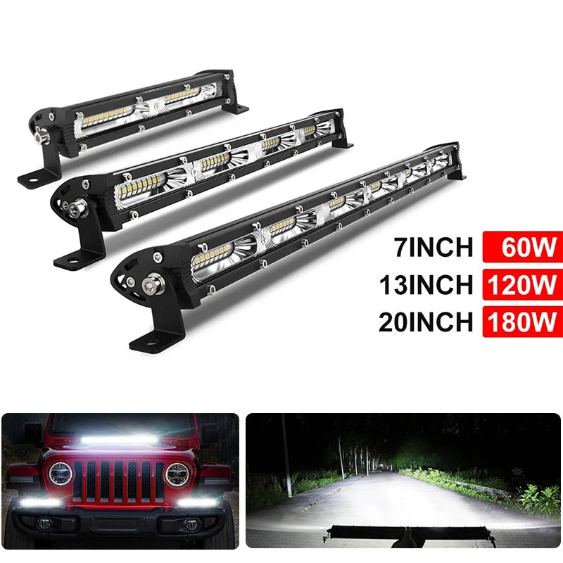 

LIGHT Bar 7" 14" 20" Inch 60W 120W 180W LED Work Light Combo LED Bar Light for Driving Offroad Boat 4WD 4x4 Truck SUV ATV