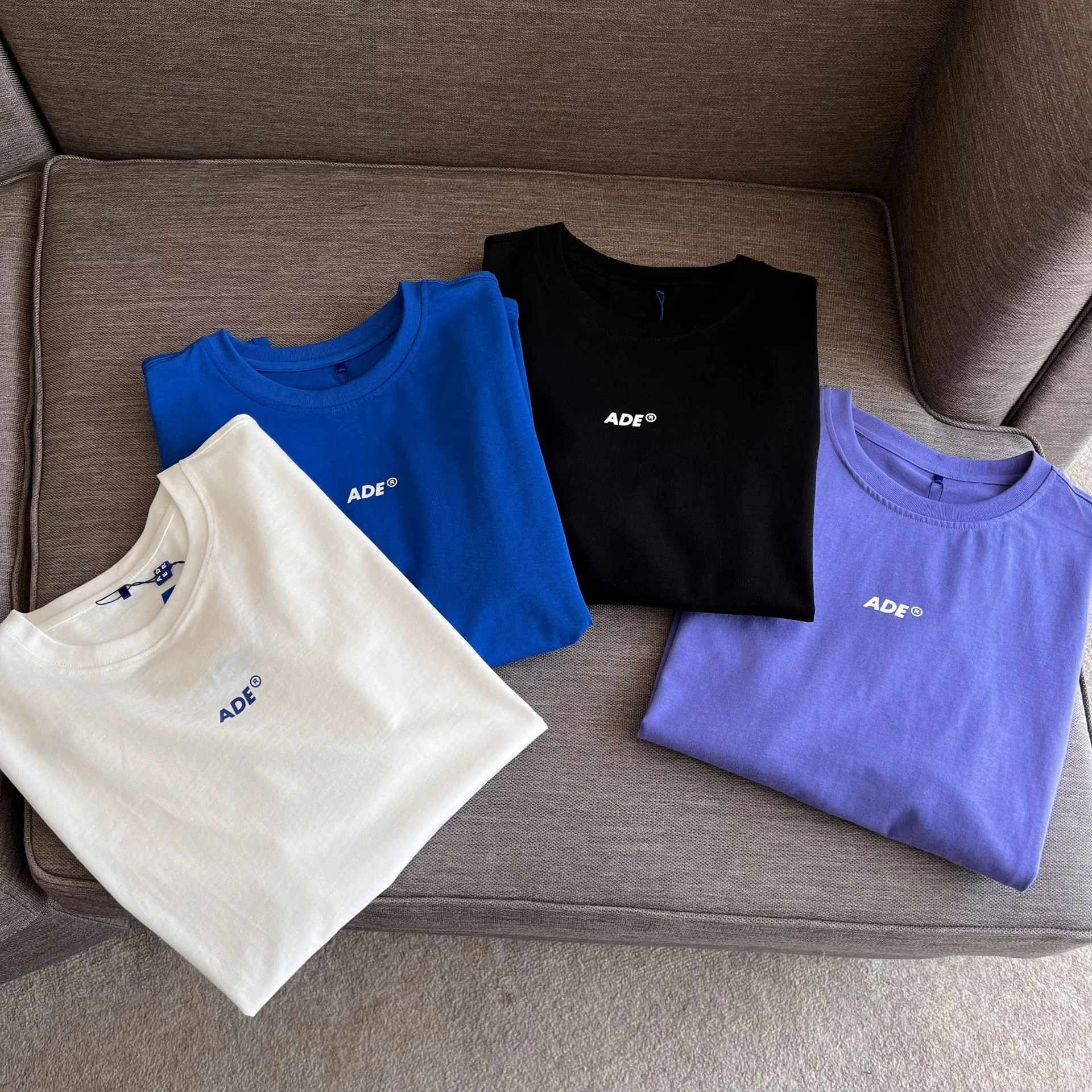 

Ader 2022 spring and summer new short sleeve simple basic printed round neck loose T-shirt for men and women