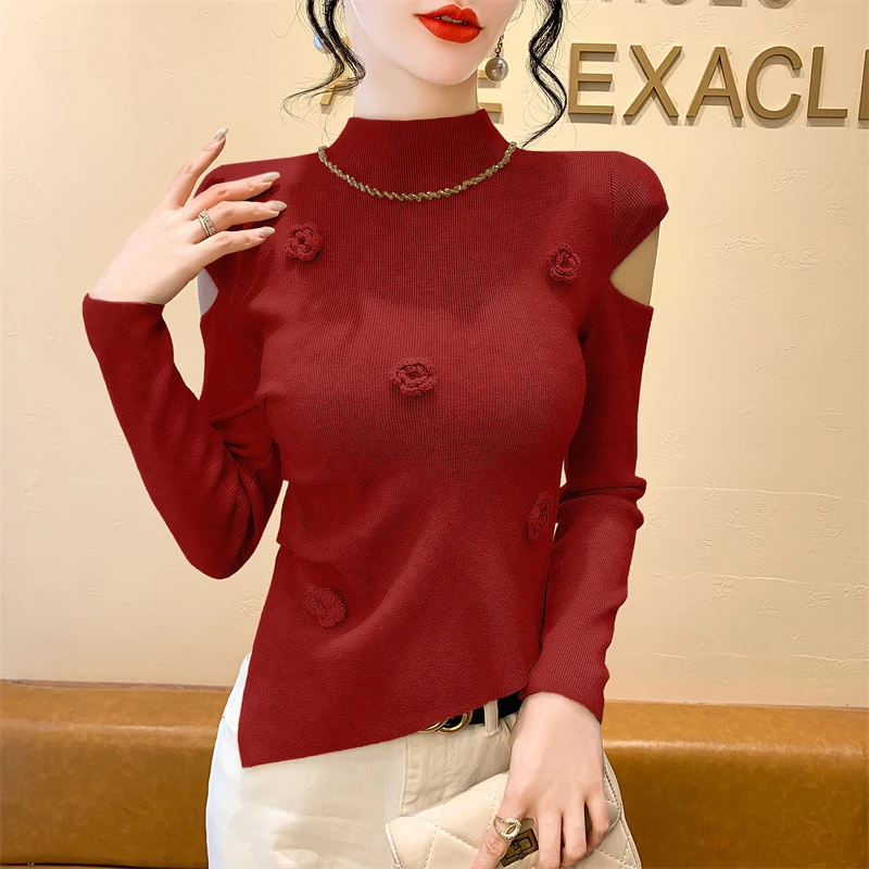 2025 новинка европейская одежда осень зима вязаный свитер женский шикарный