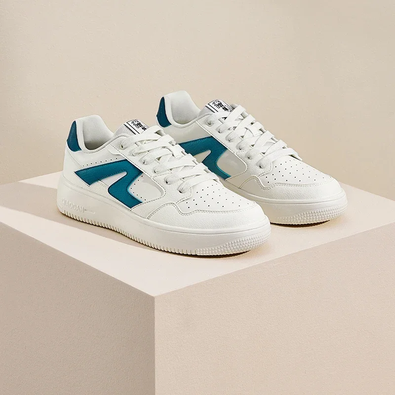 QIAODAN модная мужская обувь для скейтбординга осень 2023 новая универсальная кожаная