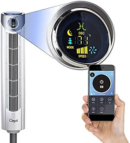 

Oscillating Noise Reduction Technology Ultra 42\u201D Wind Fan, Silver