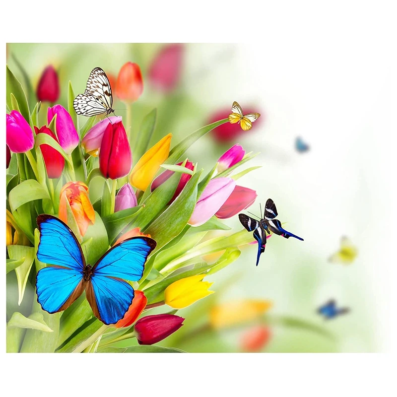 

Алмазная живопись, полный набор алмазов, картина Стразы, творчество, украшение для двери дома (бабочки и цветы)