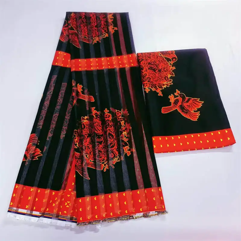 2023 Новая Модная шелковая восковая ткань из органзы высокого качества 6 ярдов для