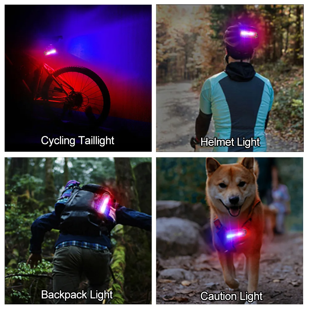 Motorcycle Warning Light Helmet LED Smart Night Cycling Safety Signal Universal Bicycle Taillight Accessrioes