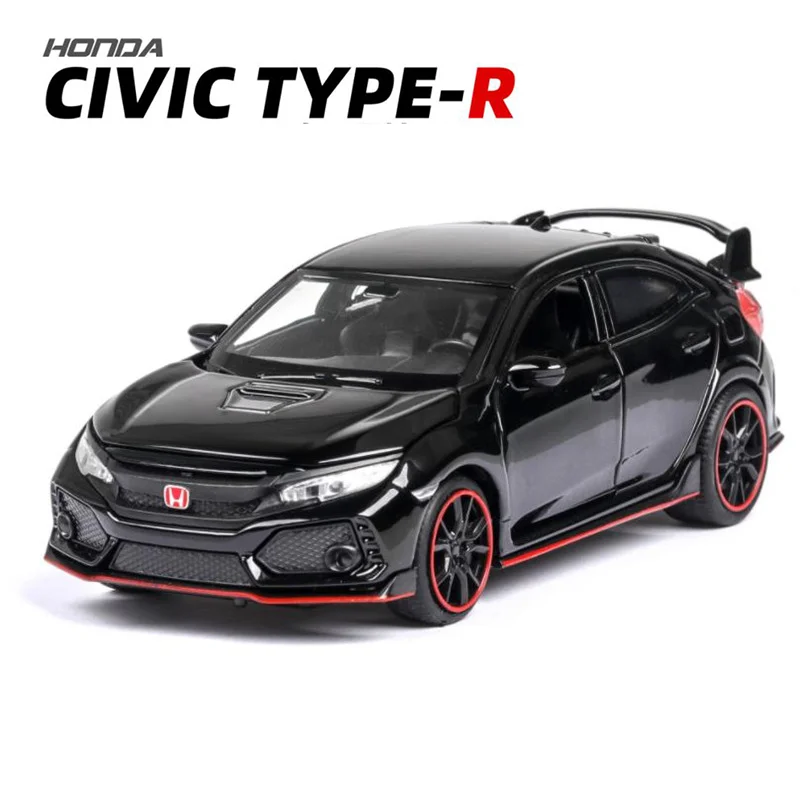 

1:32 Honda TYPE-R Alloy Car Model Metal Diecasts Vehicle With Sound Light Simulation Pull Back Car Collection Toys Xmas Gift