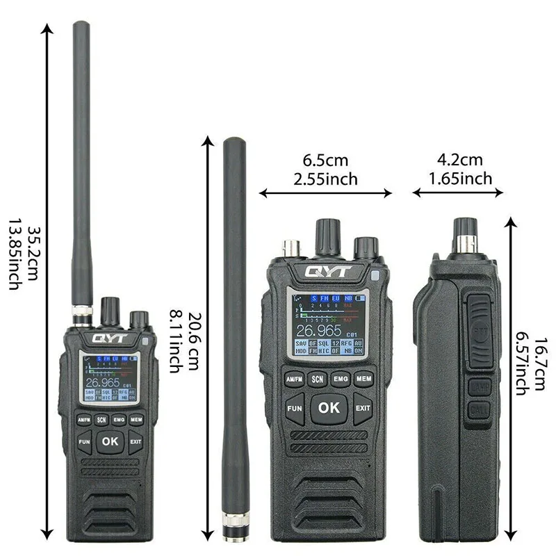 Original QYT 27MHz CB-58 Radio Standard Handheld 40 Channel AM/FM CB Radio (4W Handheld Walkie Talkie) 26.965-27.405MHz