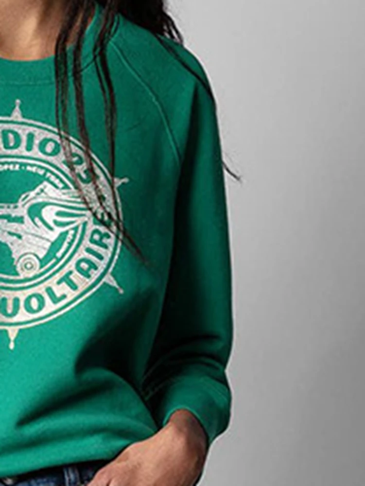 

Woman Hoodie Spring and Autumn New Casual Round Neck Sweatshirts 100% Cotton