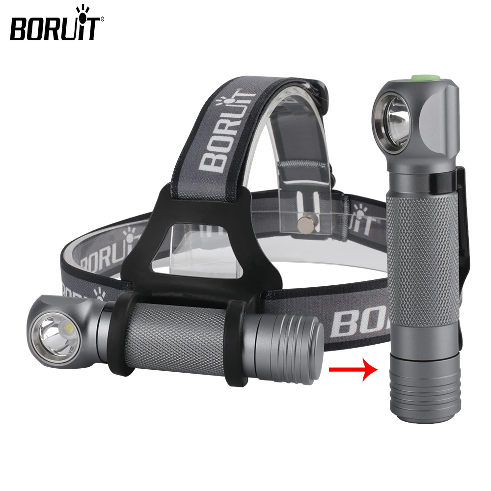 Фонарь налобный BORUiT, 18650 лм, с аккумулятором
