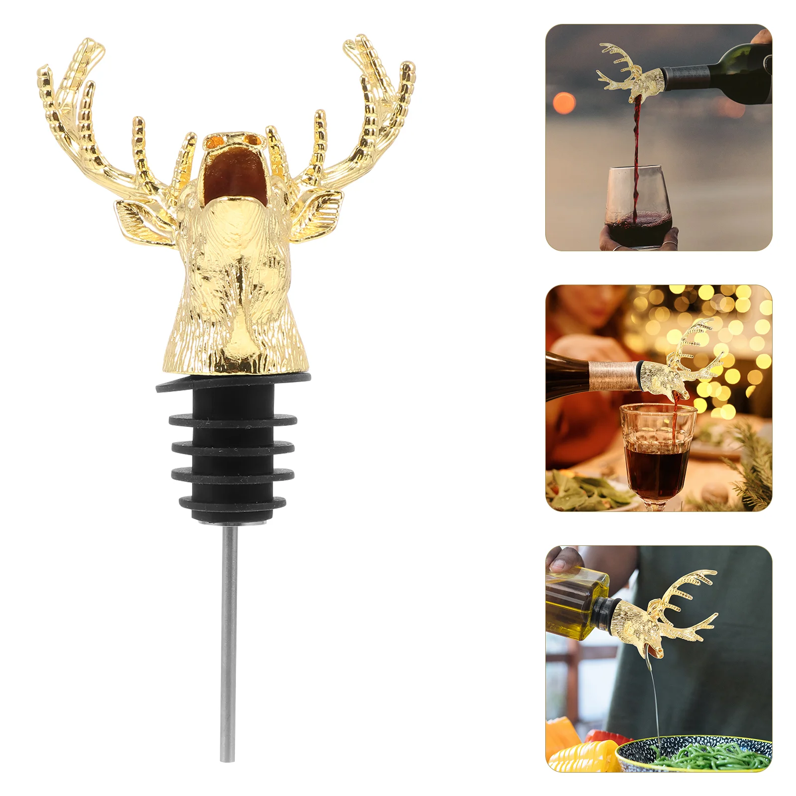 

Bottle Pourer Stopper Stoppers Deer Champagne Spout Head Plugpourers Aerorater Stag Cork Animal Aerator Christmas Wedding