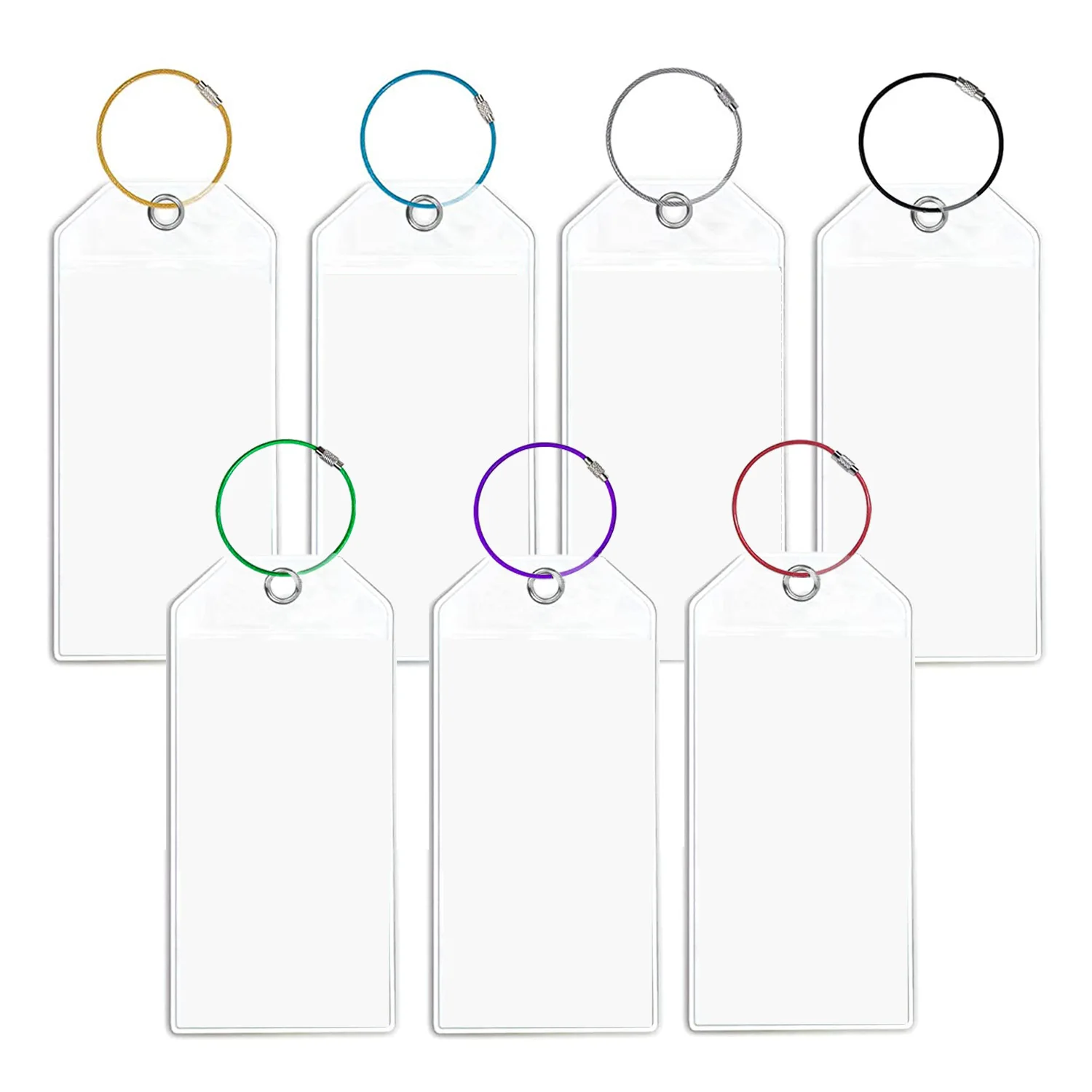 

10Pcs/Set Luggage Tag Key Ring Suitcases Tags Portable Boarding Pass Label Holder ID Tags Travel Color Stainless Steel Keyring
