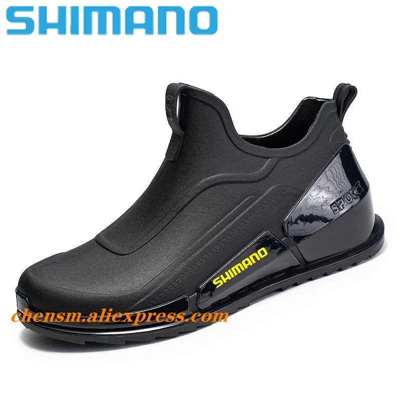 

Shimano Men's Rain Boots Waterproof Men Ankle Boots Rain Shoes Fishing Flats Anti-skid Casual Rainboots Man Rubber Rain Shoes