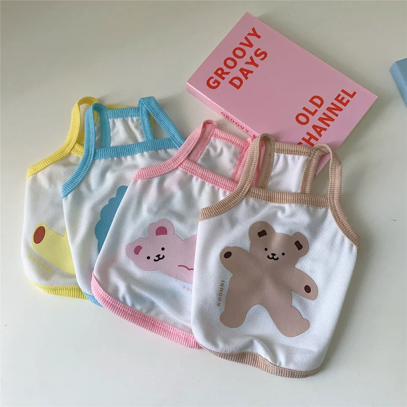 

Pet Vest Bear Vest Pet Dog Clothes Sling Pet T-shirt Clothing Dogs Costume Fashion Chihuahua Cotton Summer Breathable Girl Pug