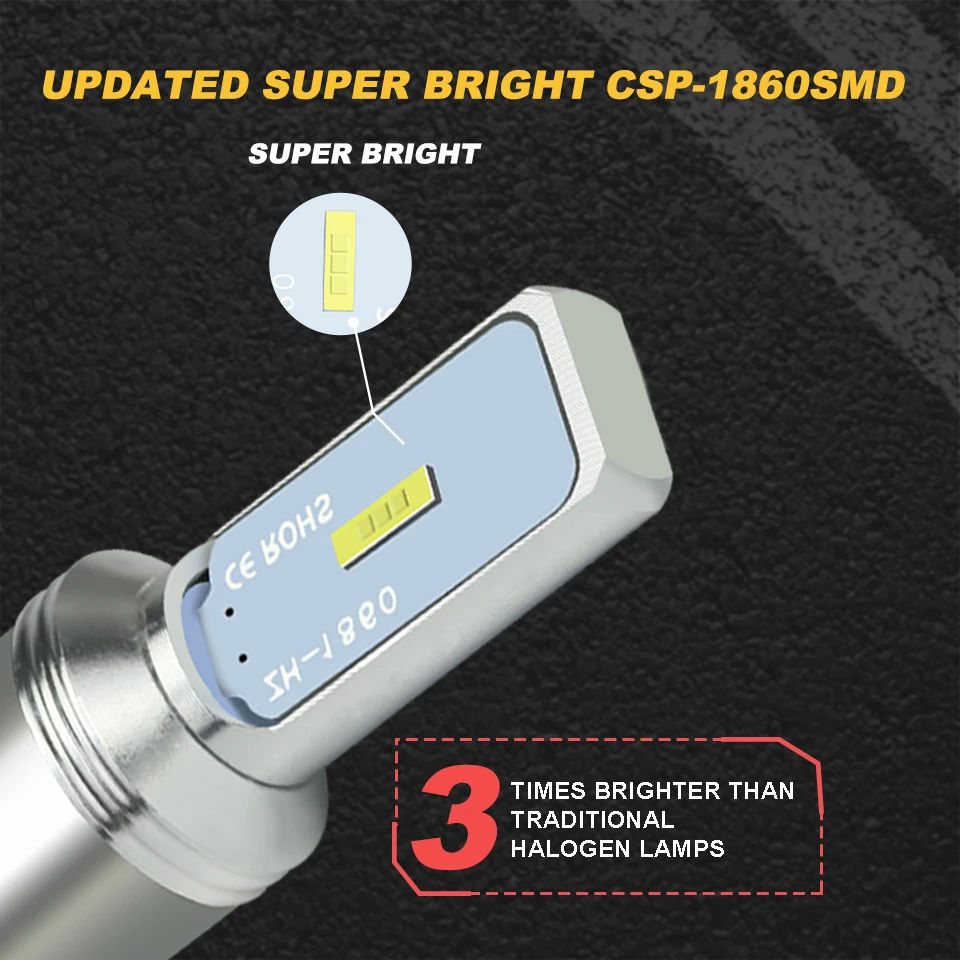 ANMINGPU 1X мотоциклетные лампы для фар BA20D H6 светодиодные CSP 1860 чипы P15D Canbus