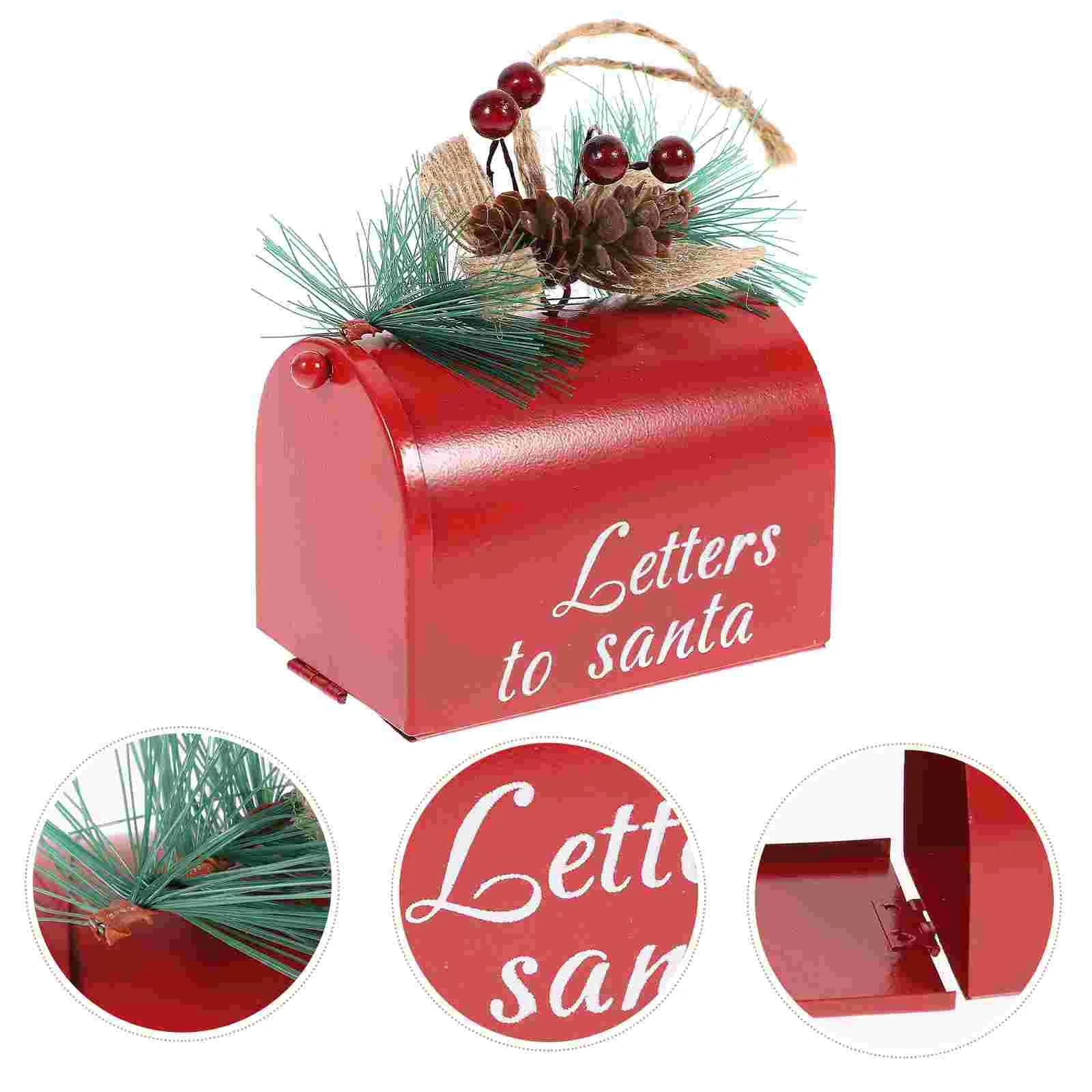 

Christmas Mailbox Tree Party Hanging Ornament Pendant Decoration Iron Letter Post Box Covergift Decorative Santatopper