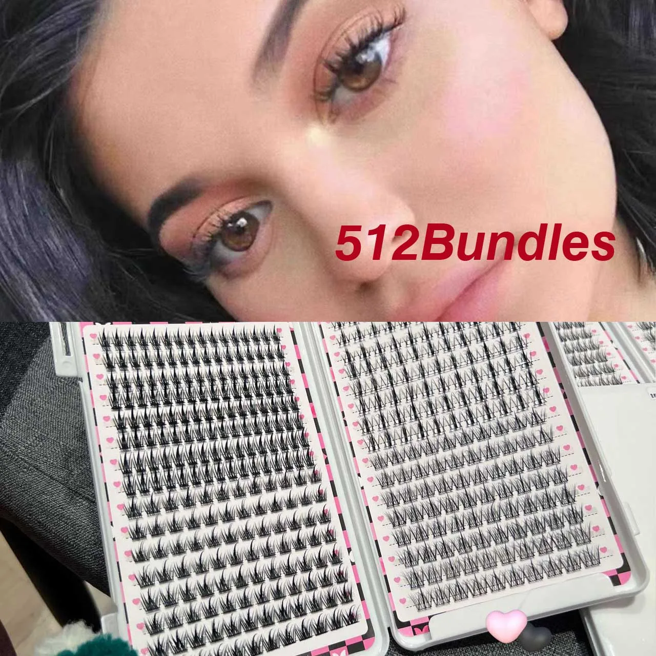 Super-large Quantity 512pcs Grafting Lashes Individual Eyelash Extension Faux Mink False Eyelashes Makeup Hand Made Natural Lash