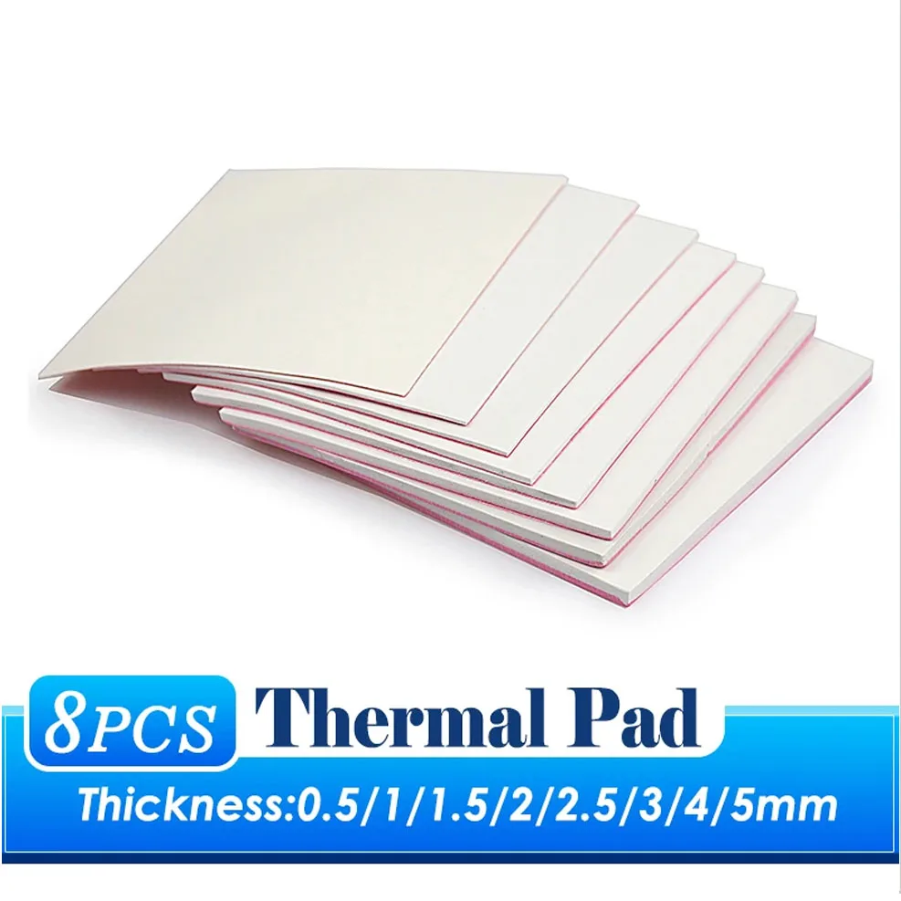 8 шт. силиконовые термопрокладки для ПК 100x100x0 5 мм 1 2 3 4