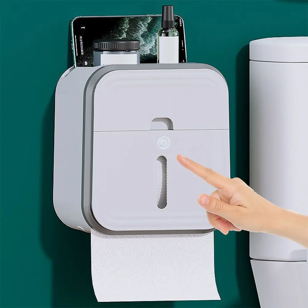 

Punch-free Wall-mounted Tissue Box Heavy Duty Tissue Dispenser Box for Bathroom Bedroom Living Room