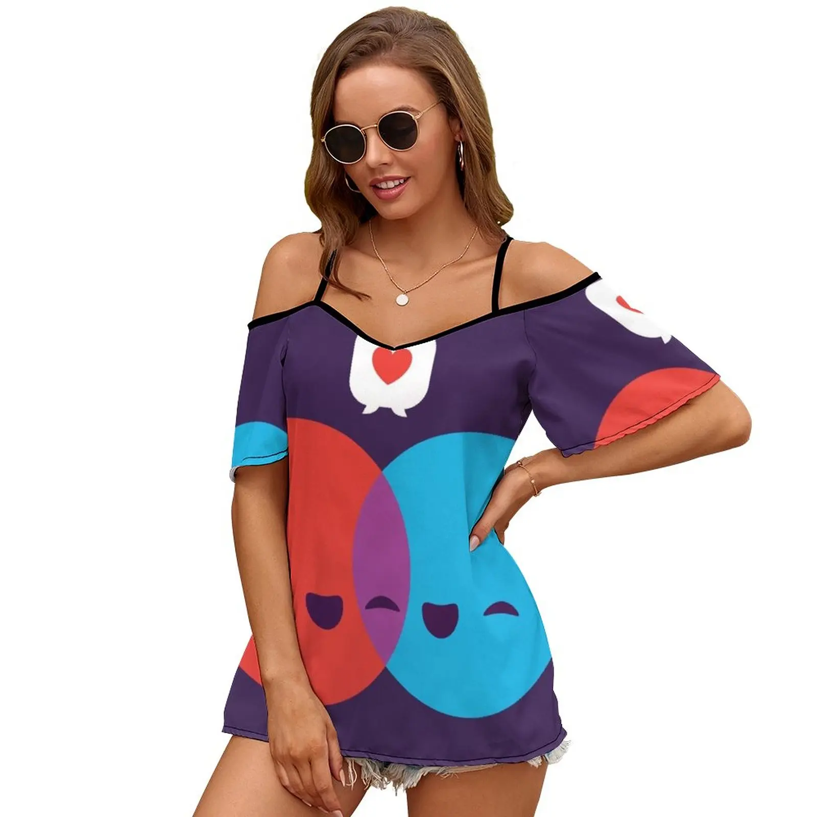 Женская футболка с круглым вырезом коротким рукавом |