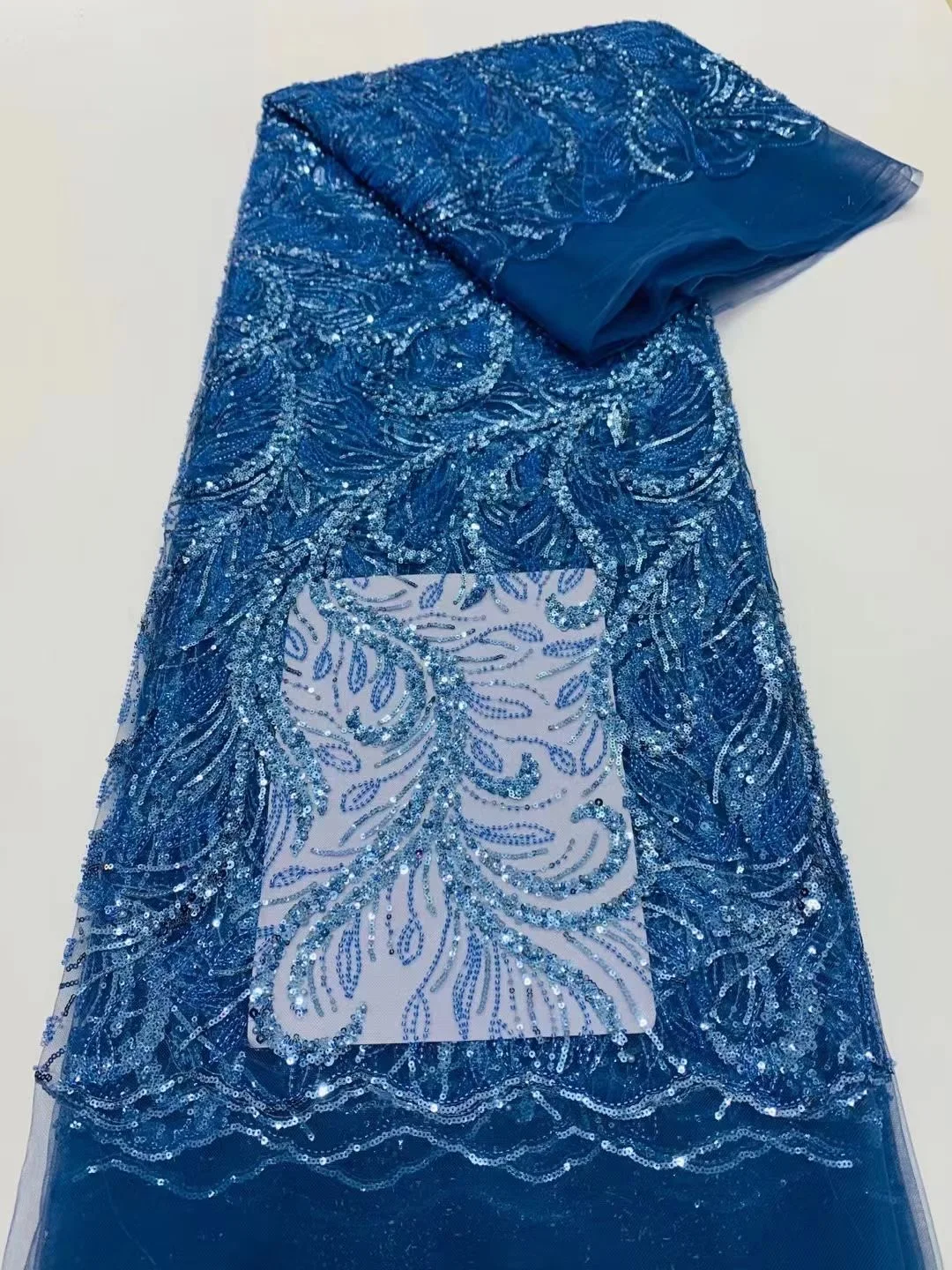 

N2024 африканские вышитые блестки высокого качества с великолепным узором из бисера сетчатая ткань ФРАНЦУЗСКИЙ Тюль сетчатая ткань для шитья платья сделай сам