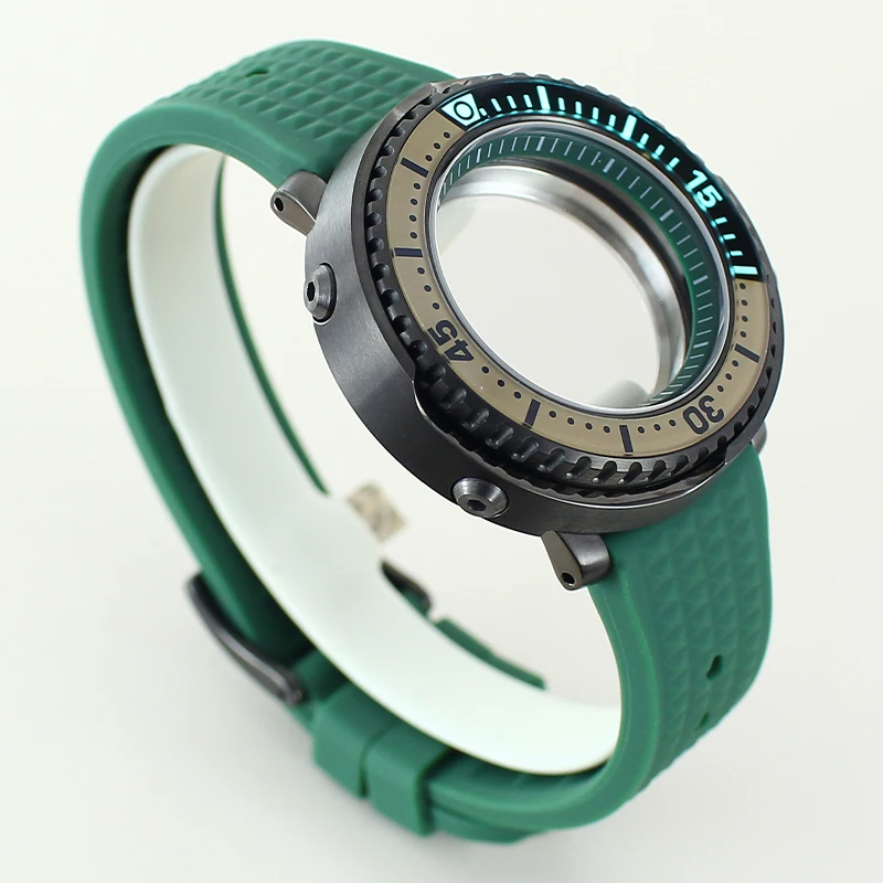 Фото Корпуса для часов SKX 43 мм, модификация Tuna Canned, с люминесцентным безелем C3, сапфировым стеклом, для механизмов NH35, NH36, NH34, NH38, водонепроницаемость 20ATM. №2
