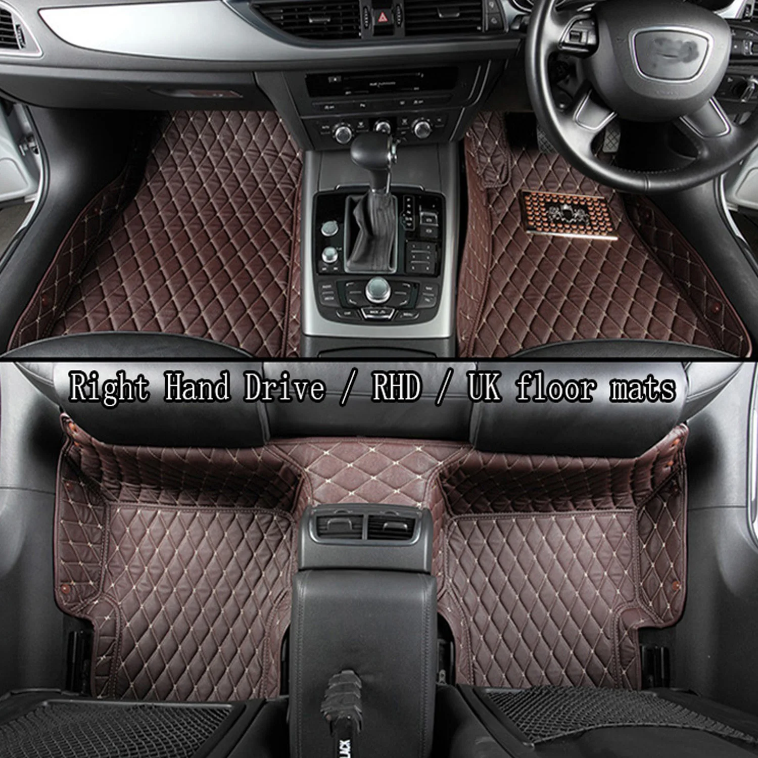 

Правый руль/RHD/Великобритания автомобильные коврики для Audi A5 sportback S5 A3 A4 A6 A7 A8 A8L Q3 Q5 Q7 5D автомобильный Стайлинг кожаные коврики карп