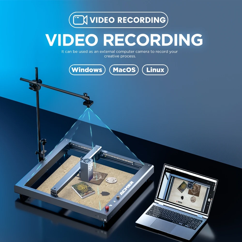 Камера ACMER A500 совместимая с LightBurn 5 миллионов пикселей широкоугольный объектив 100°