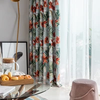 modern pastoral printed blackout curtains for living room bedroom floral window curtains custom tulle curtains blind drapes