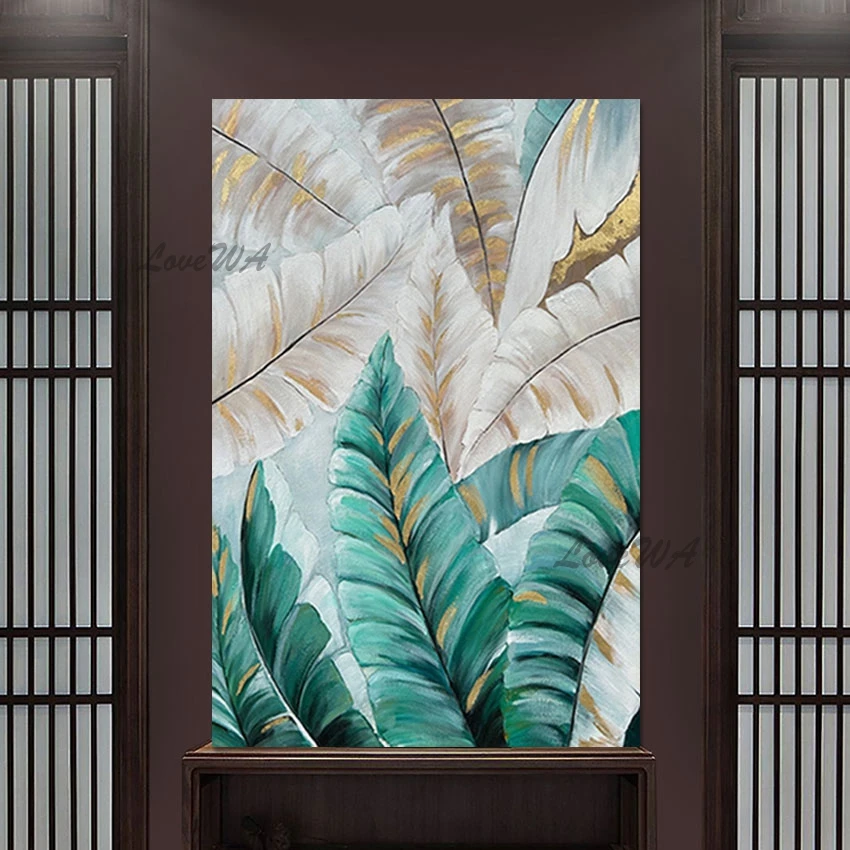 Абстрактная живопись с изображением растений современный декор для отеля холст