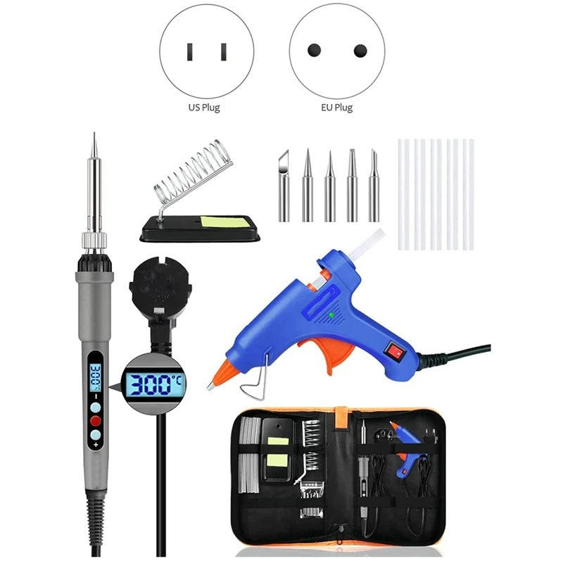 

Soldering Iron Set,60W Soldering Iron LCD Screen Adjustable Temperature Soldering,For Electrical Engineering