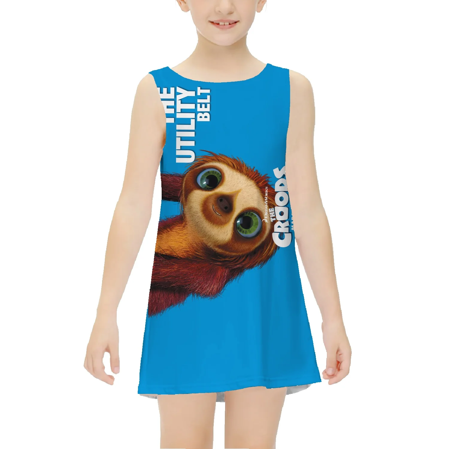 

The Croods girl's dress Xia Yang style vest skirt sleeveless long skirt big children's cotton holiday beach skirt
