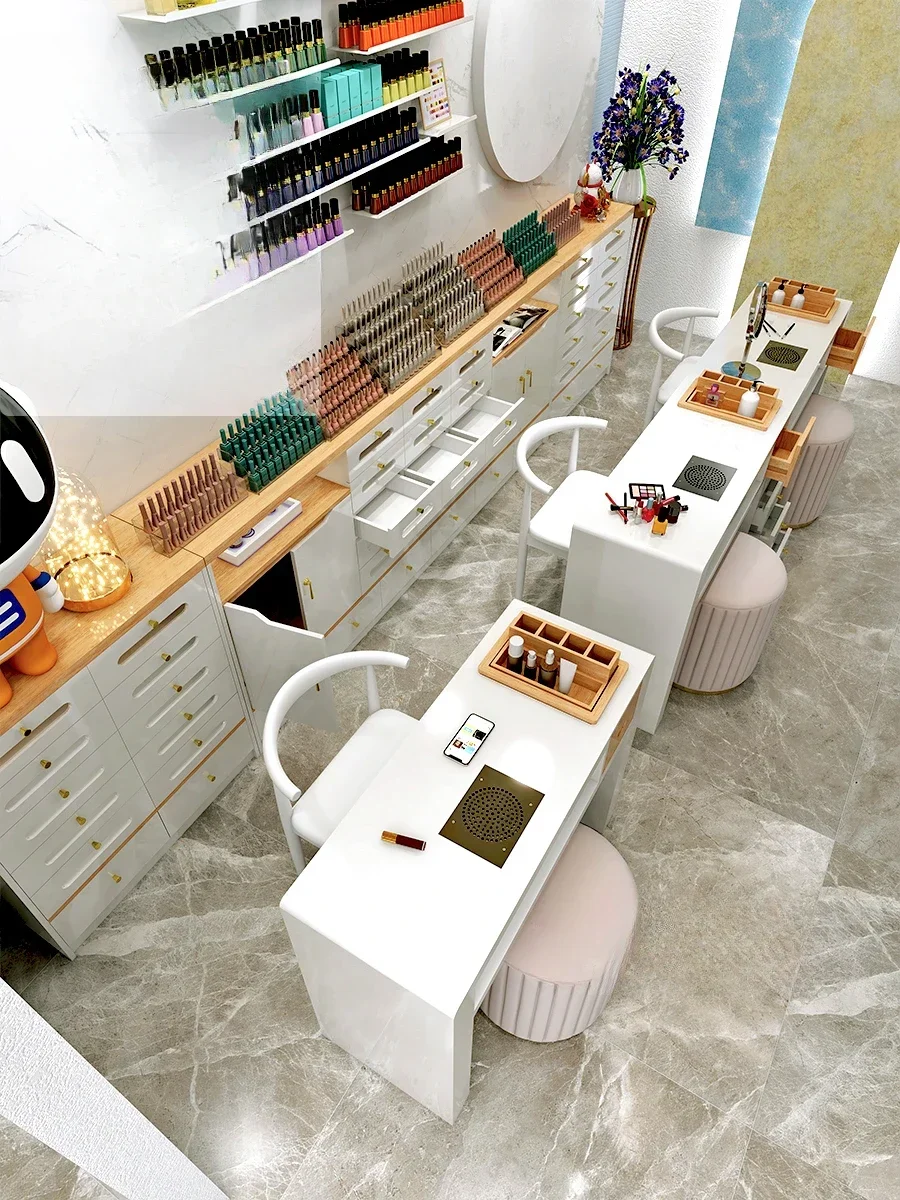 Стол для ногтей из массива дерева в стиле ретро профессиональный эстетический