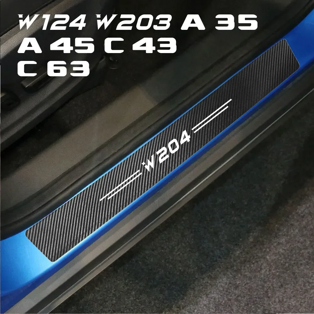 Набор Из 4 Наклеек На Пороги Автомобиля Углеродного Волокна Для Mercedes Benz A35 A45 C43 C63 Cl