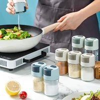 multiple use seasoning jars square glass container seasoning bottle outdoor camping seasoning dispenser spice jar for kitchen