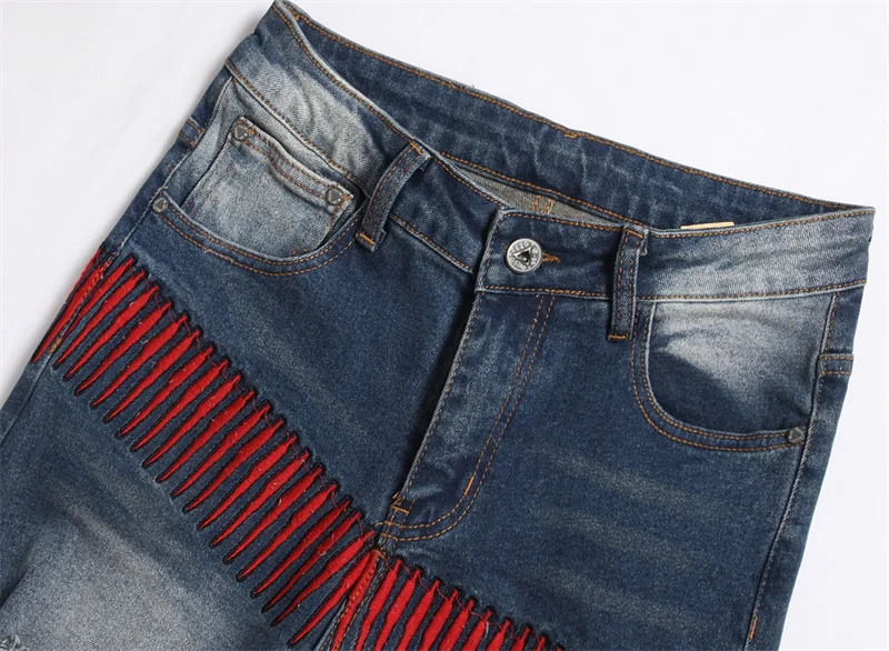 Men's Jeans Retro Slim Fit Denim Pants Bicycle Stretch High Quality Men's Straight Tube Casual Designer Brand Street Apparel