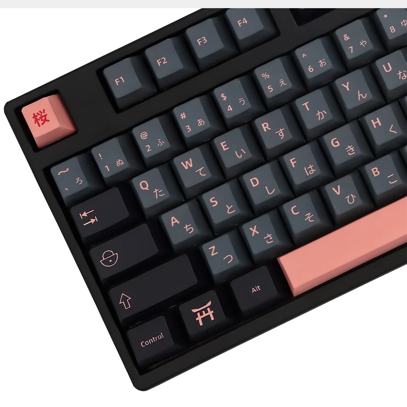 

Колпачки для клавиш GMK Nightsakura с 131 клавишами, колпачки для клавиш Cherry Profile PBT DYE-SUB для механической клавиатуры Mx Switch, подходит для 61/64/68/87/96/980/104