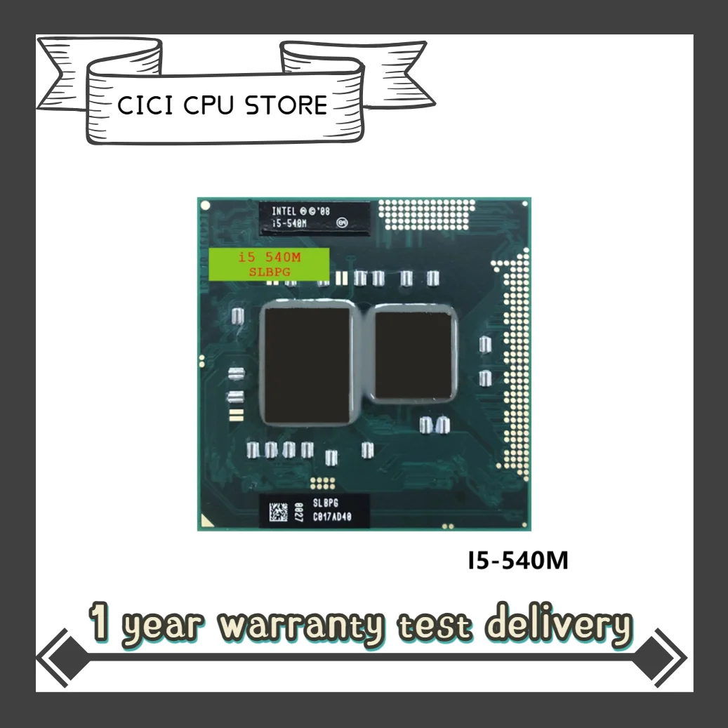 

Original intel CPU laptop i5-540M cpu 3M Cache 2.53 GHz to 3.066 GHz i5 540M PGA988 processor Compatible HM57 HM55 QM57