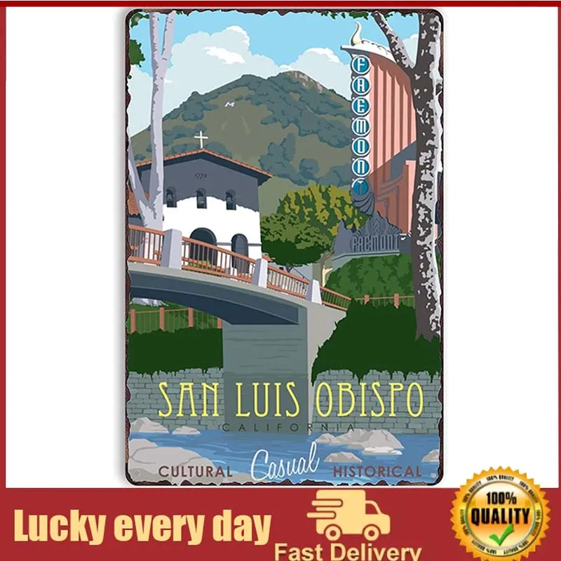 

Lsign San Luis Obispo Wall Decoration Bar Kitchen Garage Home Decor Metal Tin Sign