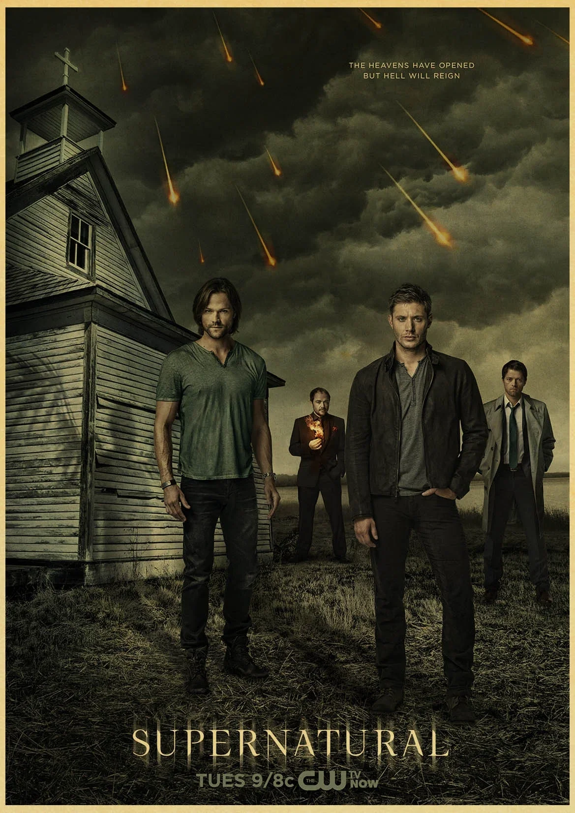 

Сверхъестественное плакат Jensen Ackles, винтажные постеры и принты, крафт-бумага, бар, домашний декор, наклейка на стену