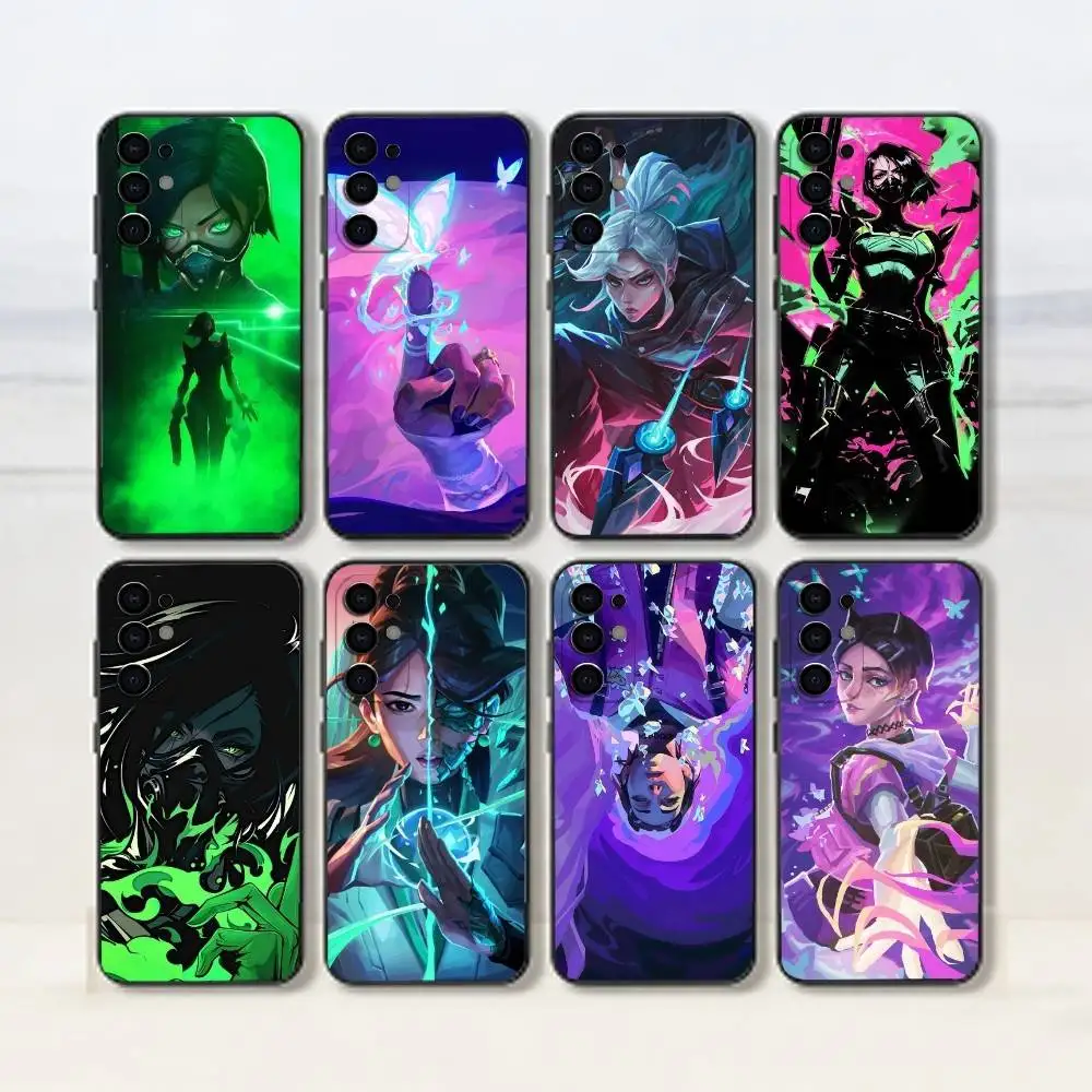 Фото Чехол для игрового телефона Jett, Reyna, Phoenix, Sage, Brimstone для Samsung S25, S24, S21, S22, S23, S30, Ultra, S20, Plus, FE, Lite, Note, 10, Black C №1