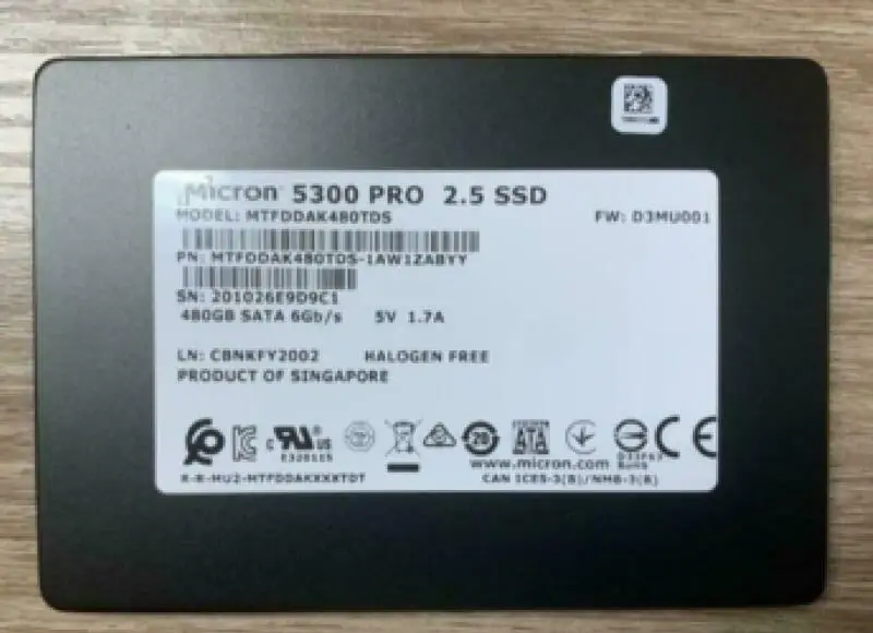 

Micron 480GB 5300 PRO SSD SATA 3 6G 2.5" Server Data Center SSD MTFDDAK480TDS