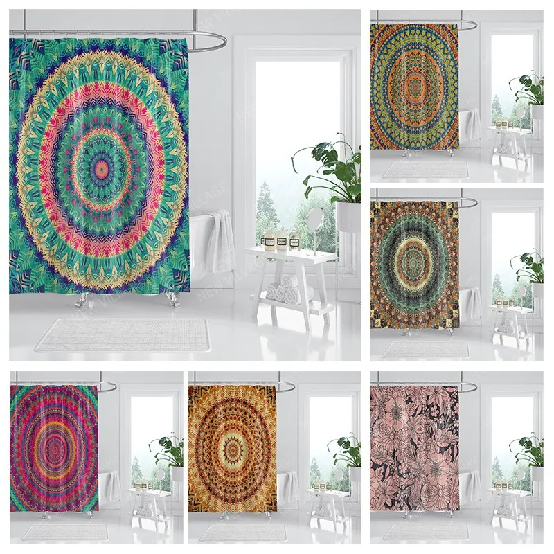

Водонепроницаемая тканевая занавеска для душа, занавеска для ванной, аксессуары, занавеска для ванной, 180x200 см, 240*200 см, богемное украшение, винтажная Мандала