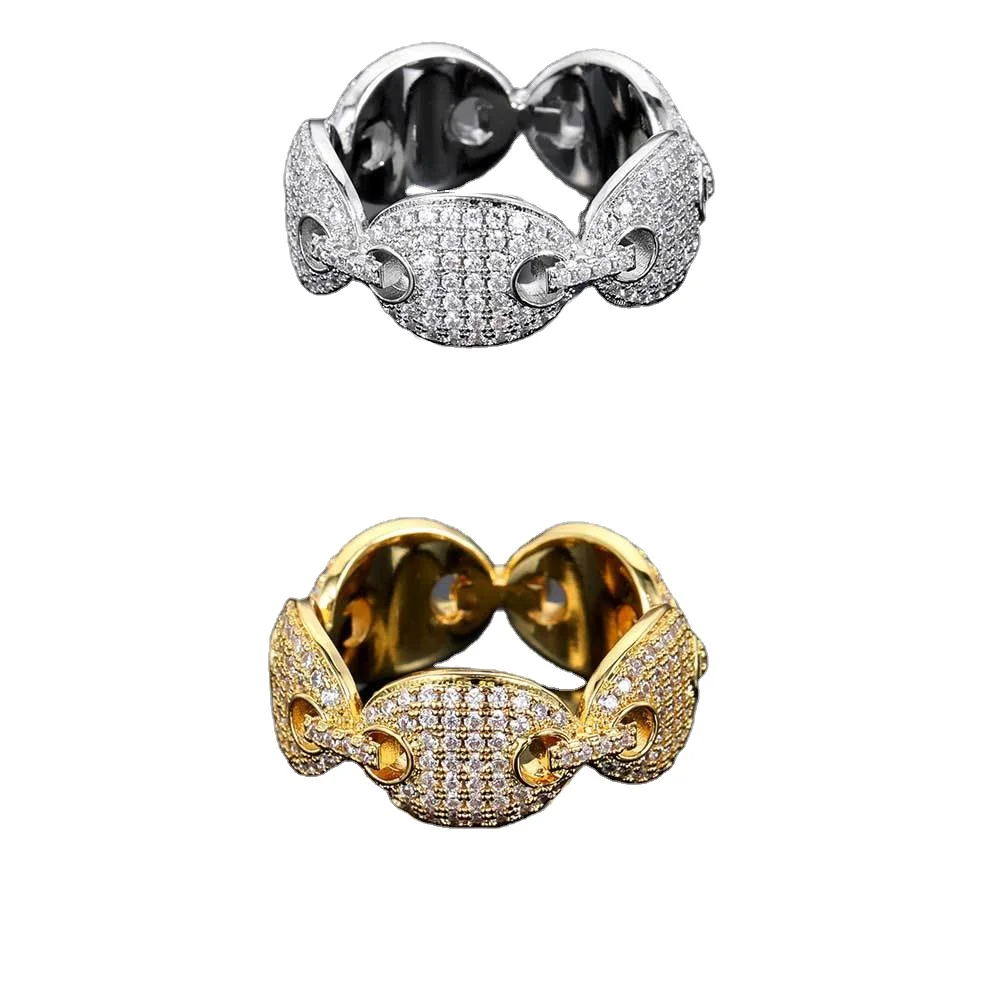 

High Quality Brass Miami Cuban Diamond Earrings Cubic Zirconia Hiphop Jewelry Iced