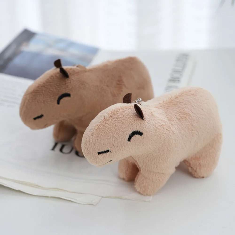 

Cartoon Capybara Plush Keychain Khaki Reallilfe Capybara Capybara Plush Keyring Cute Kawaii Stuffed Animals Keyring