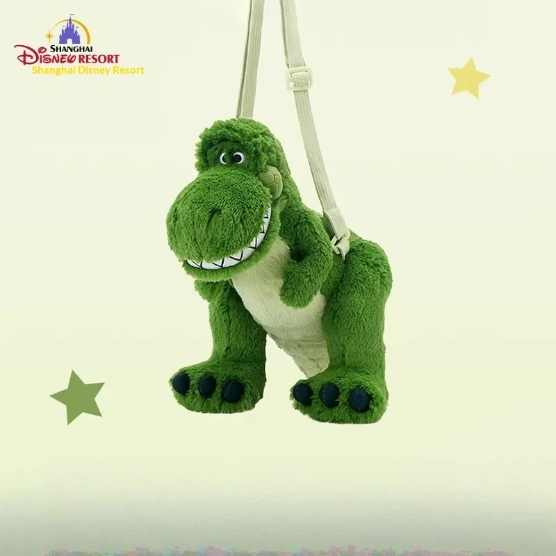 Фото Плюшевая сумка через плечо Disney Toy Story Rex, милая плюшевая сумка в виде динозавра, подарок для детей, сувенир из тематического парка №1