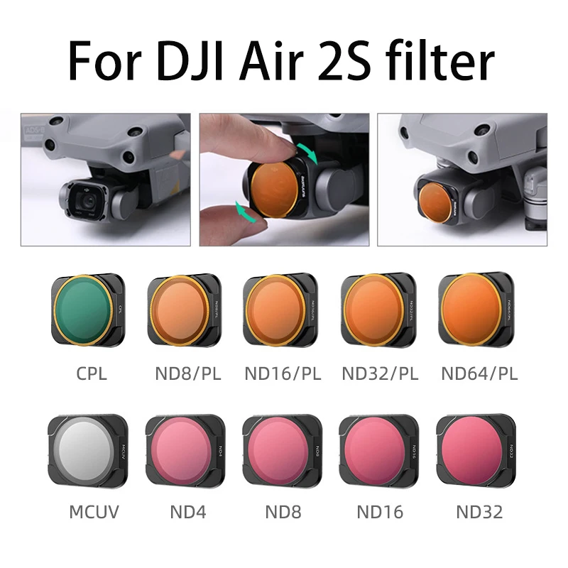 

Аксессуары для DJI Air 2S фильтр ND8 Регулируемый CPL поляризатор ND/64PL MCUV