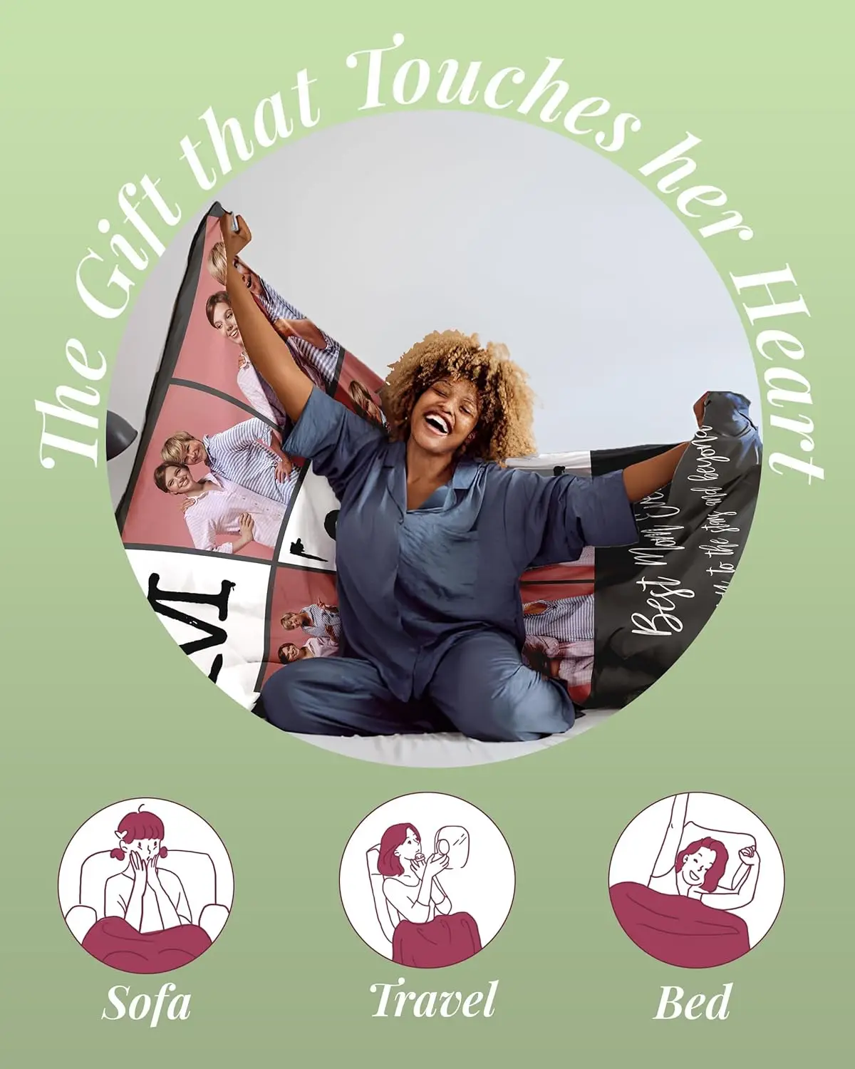 Фото сделанное на заказ фланелевое одеяло с именем диван подарок Индивидуальные