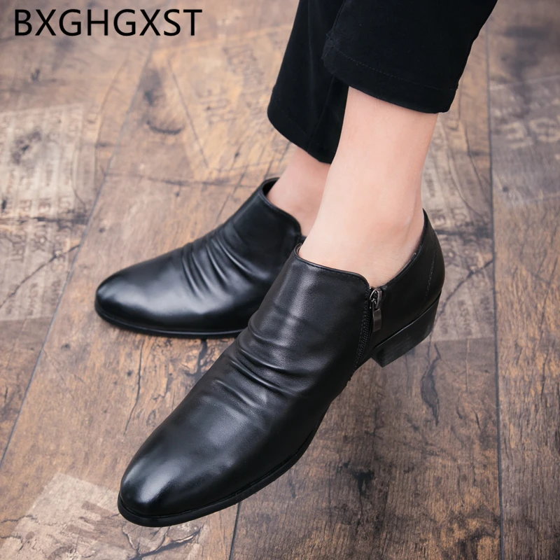 

Designer Shoes Men 2022 Italian Black Big Size 47 Business Shoes Men Leather Coiffeur Elevator Shoes For Men Formal Classic Buty